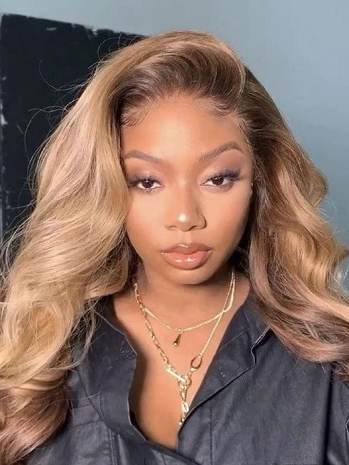 NEW SUMMER COLOR Honey Blonde Full Lace Wig with Wand Curls-FWC005
