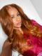 Hairstylist Collection-Tequila Sunrise--New gorgeous 13*5 T-part lace frontal warm orange color wig with wand curls-CCW003