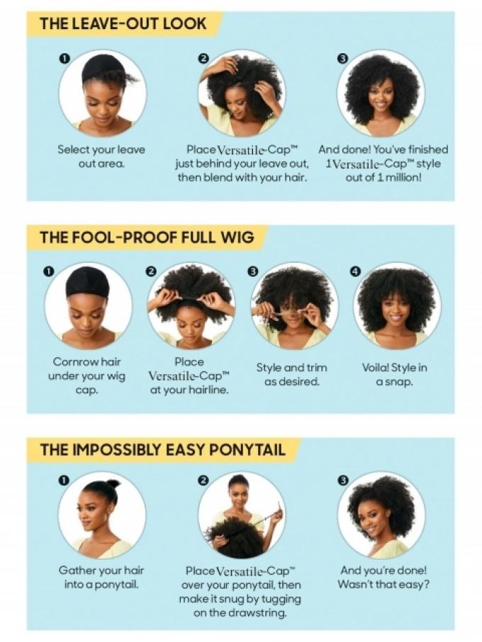 STYLE ME MILLION WAYS-NEW VERSATILE-CAP KINKY YAKI HUMAN HAIR WIG-VW001