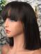 Easy affordable short human hair wig with bang