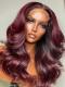 NEW DAY NEW COLOR-Red Wine Ombre Human Hair Wig With Wand Curls-CC011