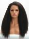 Indian virgin 6 inches deep parting preplucked human hair lace front kinky yaki wig -LFS017