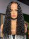 Indian virgin 6 inches deep parting preplucked human hair lace front curly wig-LFC010
