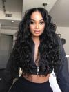 Center Parting Long Wavy Human Hair Lace Frontal Wig-LFB859