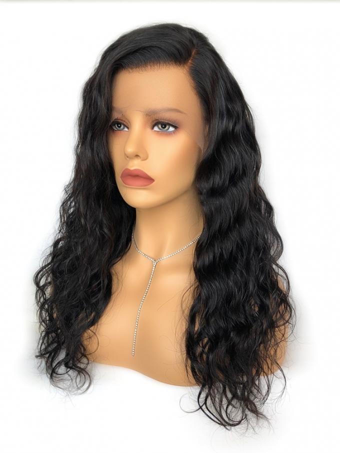 Invisible HD skin melt swiss lace beachy wave human hair full lace wig