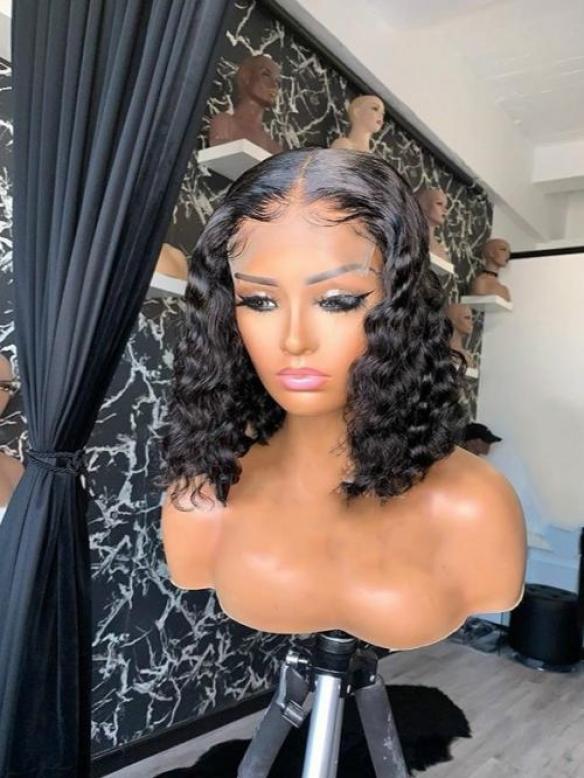 Natural BLACK 4*4 LACE CLOSURE FRONTAL HUMAN HAIR PERFECT EVERYDAY SALY-HWC003