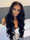 10-22 inches Human Hair Natural Black Body Wave Lace Front Wig-LW147