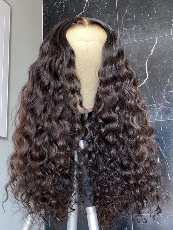 New&Upgraded 5×5 Invisible Real HD lace Closure Water Wave Human Hair-SWC051