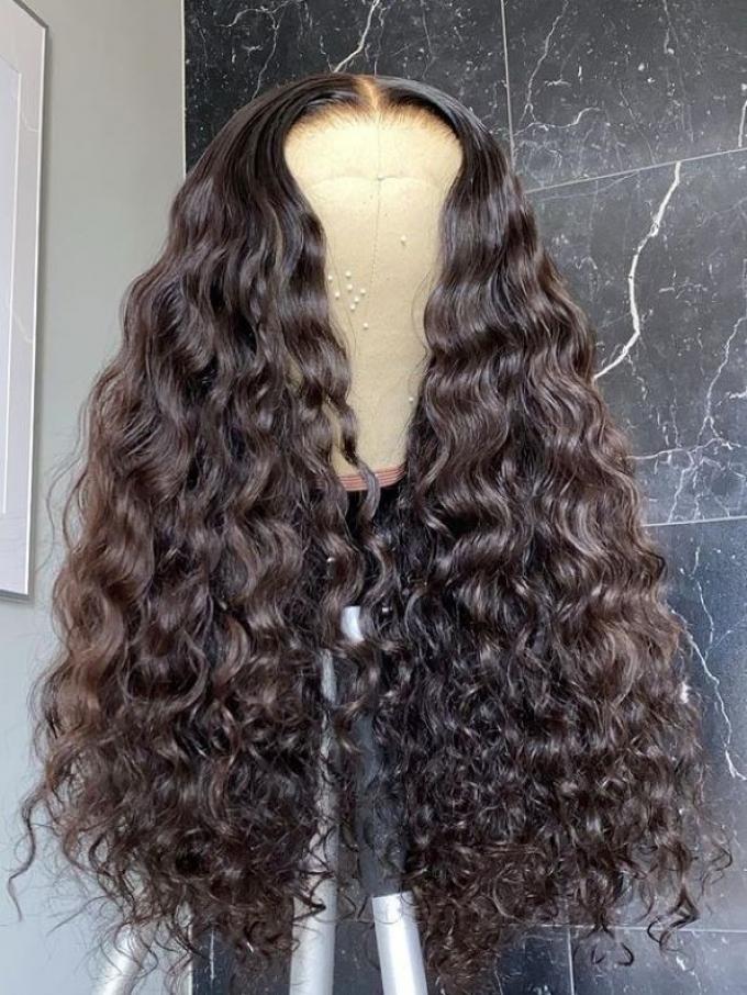 New&Upgraded 5×5 Invisible Real HD lace Closure Water Wave Human Hair-SWC051