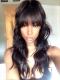 18 inches wavy indian remy full lace human hair wig with bangs - BW026