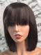 Easy affordable short human hair wig with bang