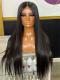 Invisible HD skin melt swiss lace 6 inches deep parting straight human hair lace front wig- SWL114