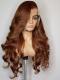 HAIRSTYLIST CUSTOM COLOR-HONEY ORANGE OMBRE HUMAN HAIR LACE FRONT WIG WITH WAND CURLS -LW098