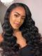 Indian virgin human hair preplucked full lace wavy wig-FL007