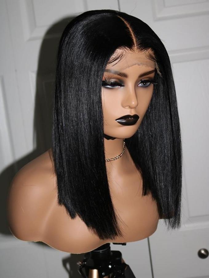 New 5×5 Invisible HD lace Human Hair Closure Bob Wig-SWC008