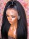 BOGO-NEW-NO DIY-Holiday slay luxury real invisible HD lace big voluminous kinky straight yaki human hair lace front wig - HD096