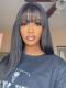 NO NEED TO HIDE LACE- MOST REALISTIC BEGINNER FRIENDLY LACE CLOSURE SILKY STRAIGHT HUMAN HAIR WIG WITH BANGS-WE812