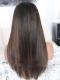 NEW Brown Highlight Straight Human Hair Lace Wigs-CL005