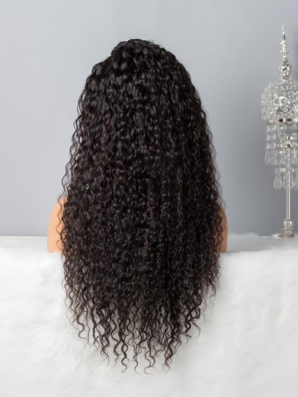 Invisible HD skin melt swiss lace curly human hair full lace wig