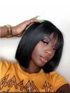 Easy affordable 10 inches human hair wig with bang