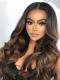 NEW Balayage Brown Highlights Loose Wave Lace Front Wig-CL008