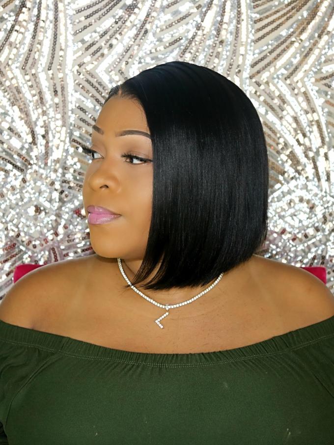 Invisible HD skin melt swiss lace 6 inches deep parting human hair lace front bob wig