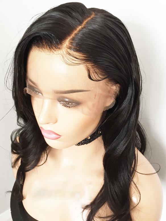 Preplucked Indian virgin 360 lace frontal human hair light yaki wig with wand curls -WE078