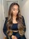 Hairstylist Collection-Whiskey--New gorgeous 13*5 T-part lace frontal brown color wig with wand curls-CCW008