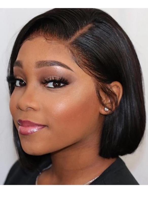 Easy affordable 10 inches short side part human hair wig