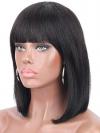 12 Inches 150% density Human Short Bob Wig With Bangs-WE031