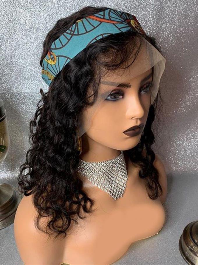 Human Hair Full Lace Wig Curly Ash Brown