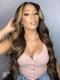 Hairstylist Collection-NEW Holiday Slay brown tone with honey blond highlight human hair lace closure wig-ccw096