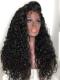 Indian virgin 6 inches deep parting preplucked human hair lace front curly wig-LFC017