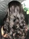 18 inches indian remy straight 360 lace frontal human hair wig with wand curls - WE029
