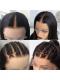 Pre-made Fake Scalp Indian Virgin Front Lace Human Hair Straight Wig