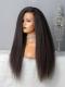 Invisible HD skin melt swiss lace kinky straight human hair full lace wig