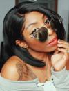 Indian remy human hair lace front sleek bob - LFB008