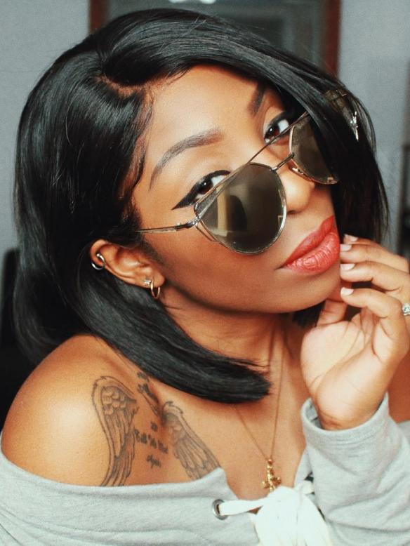 Indian remy human hair lace front sleek bob - LFB008