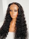 New 5×5 Invisible HD Lace Water Wave Human Hair Closure Wig-SWC011