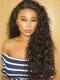 Indian virgin 6 inches deep parting preplucked human hair lace front curly wig-LFC014