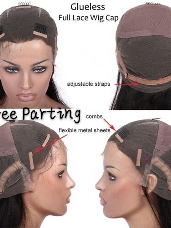 10-22 inches indian remy curly full lace human hair wig-FWC002