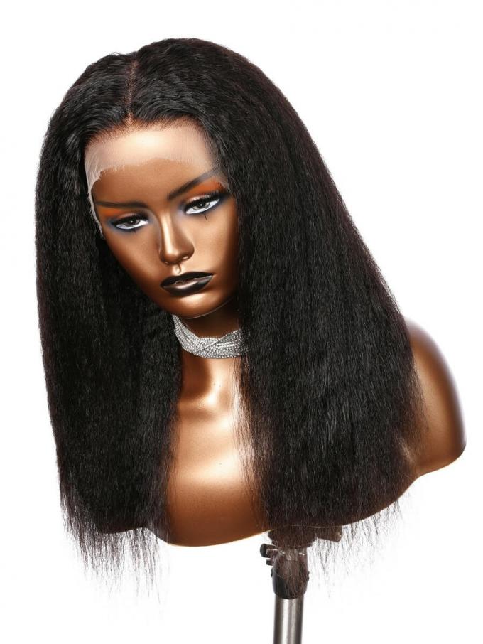 SOFIA-NATURAL BLACK KINKY STRAIGHT-LACE FRONTAL WIG