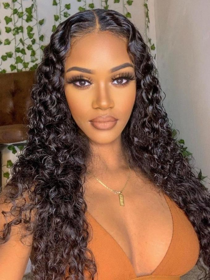 New Upgraded Invisible HD skin melt swiss lace 6 inches deep parting straight human hair deep wave lace front wig-SWL102
