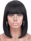 12 Inches 150% density Human Short Bob Wig With Bangs-WE031