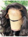 Indian virgin 6 inches deep parting preplucked human hair lace front wig with wand curls-LFS007