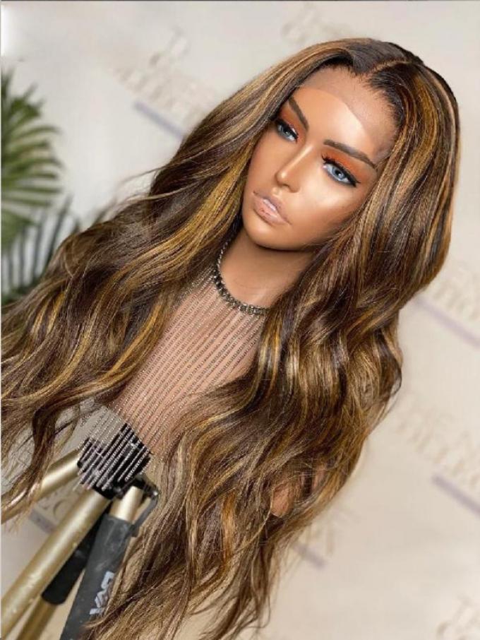 NEW DAY NEW COLOR-Highlight Human Hair Wig With Wand Curls-CC018