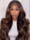 Hairstylist Collection-NEW&PERFECT BROWN HIGHLIGHT T PART LACE CLOSURE WIG WITH WAND CURLS-CCW702