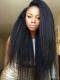 Preplucked Indian virgin 360 lace frontal human hair kinky yaki straight wig -WE067