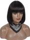 CLEARANCE SALE-8 INCHES 130% DENSITY NATURAL BLACK GLUELESS STRAIGHT HUMAN HAIR WIG WITH BANG-FREE PARTING FULL LACE WIG-CS007