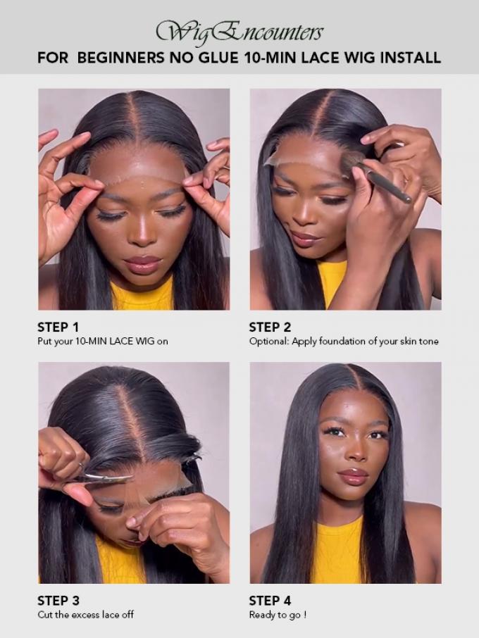 SKYLA-BEGINNERS’WIG COLLECTION - 10-MIN LACE WIG-NATURAL BLACK STRAIGHT-LACE CLOSURE WIG